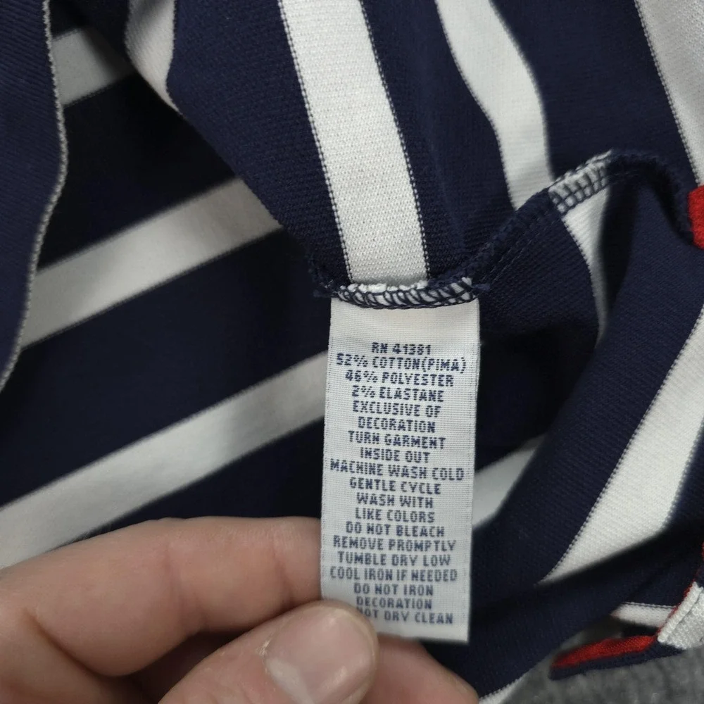 Polo Golf Ralph Lauren Shirt Mens M‎ Navy Stripe 2016 USA Performance Golfing